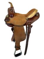 13.5Inch Used Billy Cook Greenville Barrel Saddle Medium Tree 2062 - Image 4