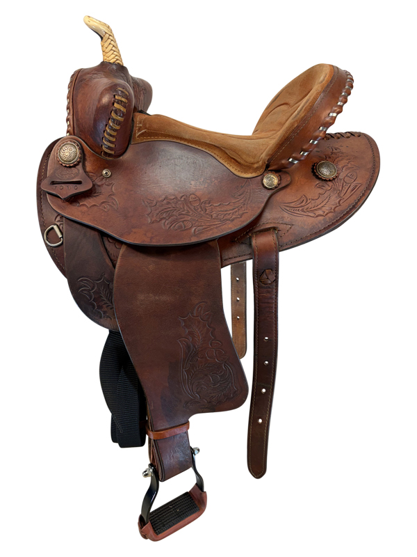 14-inch-used-blue-ridge-barrel-saddle-wide-tree-7010-34 14 Inch Used Blue Ridge Barrel Saddle Wide Tree 7010 - Image 1
