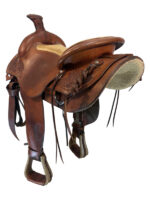 15.5Inch Used B Leibold Ranch Roping Saddle Medium Tree 2843