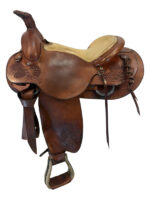 15.5Inch Used B Leibold Ranch Roping Saddle Medium Tree 2843 - Image 2
