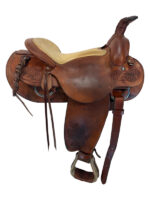 15.5Inch Used B Leibold Ranch Roping Saddle Medium Tree 2843 - Image 3