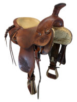 15.5Inch Used B Leibold Ranch Roping Saddle Medium Tree 2843 - Image 4