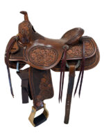 16 Inch Used HR Hud Roberts Ranch Cutter Saddle Medium Tree