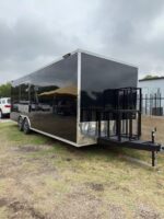 Premium 20ft Black Mobile Ice Cream Concession Trailer