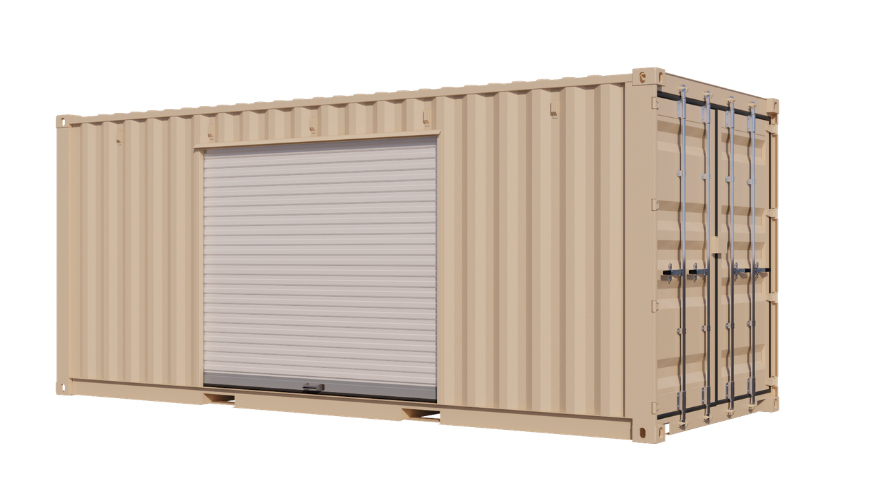 media_20stn1rd8l-1280x720 20ft New Storage Container w/ One 8ft Roll-up Doors on Left Side - Image 1