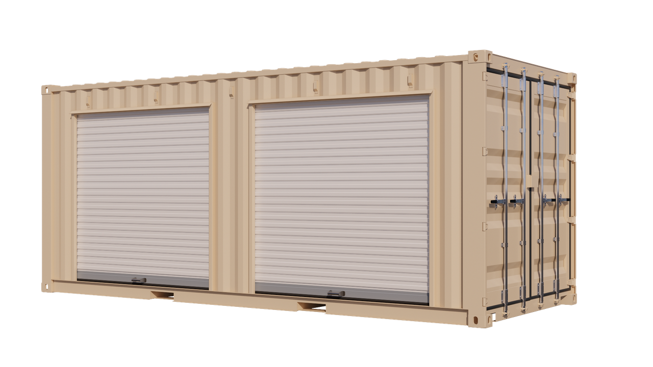 media_20stn2rd7l-1280x720 20ft New Storage Container w/ Two 7ft Roll-up Doors on Left Side - Image 1