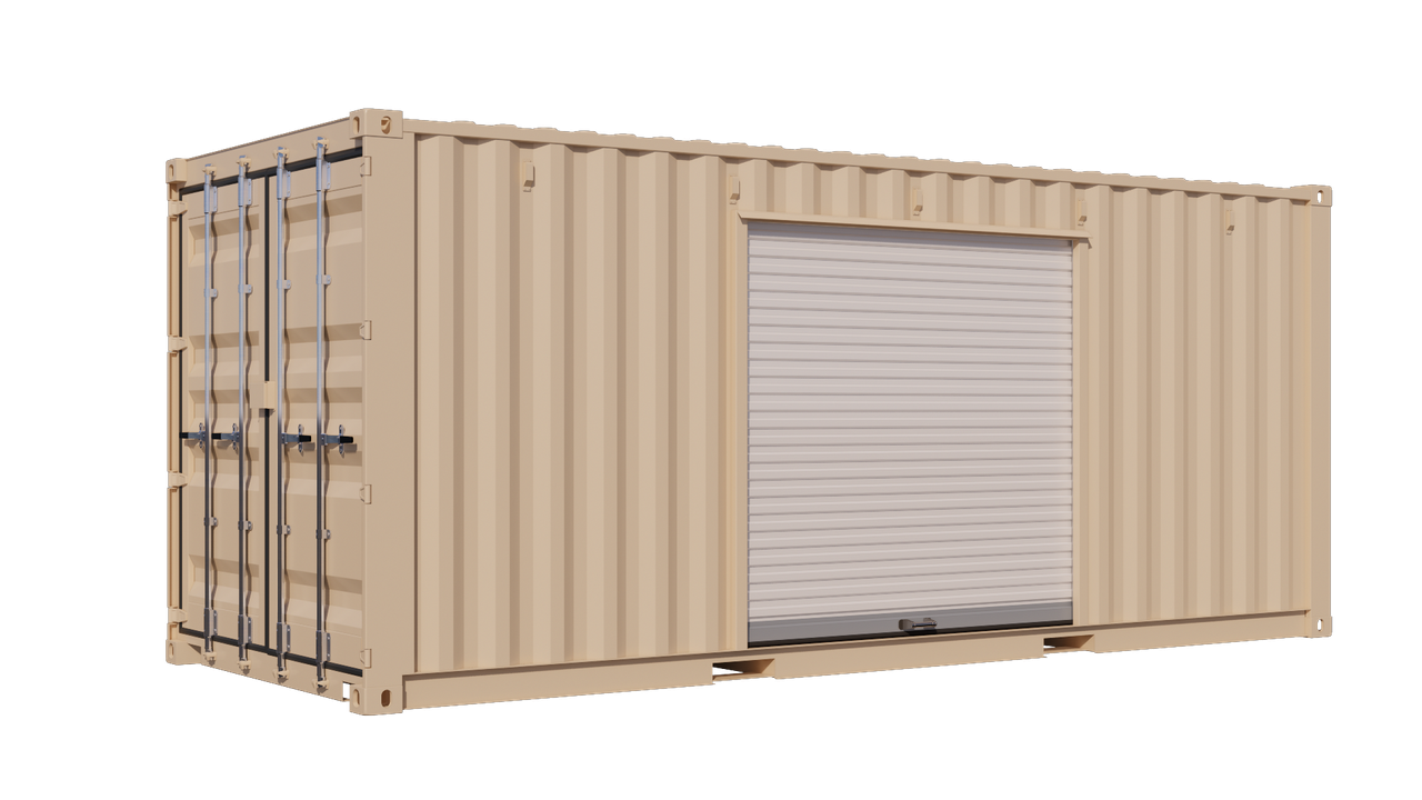 media_enscape2024-09-07-10-33-23newb-1280x720 20ft New Storage Container w/ One 7ft Roll-up Door on Right Side - Image 1