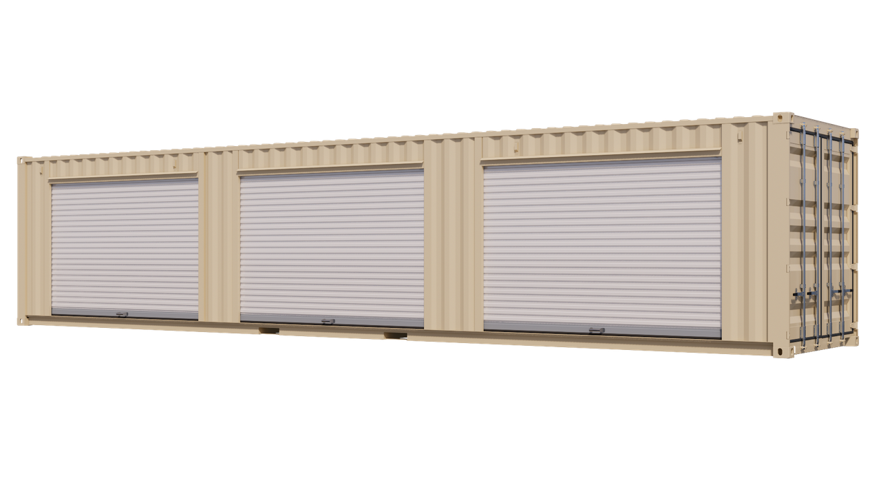 media_new-40-10-3-1280x720 40ft New Storage Container w/ Three 8ft Roll-up Doors on Left Side - Image 1